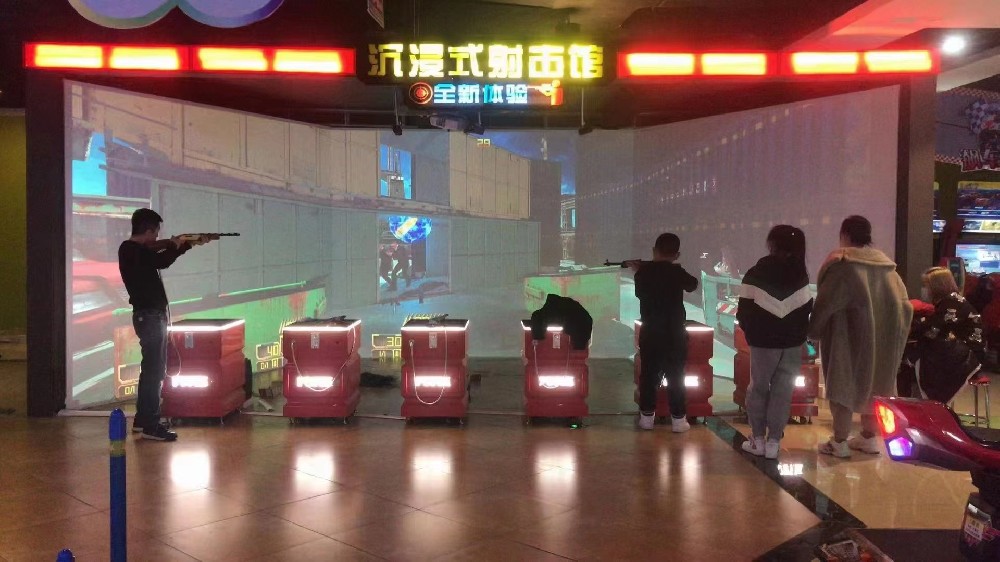 环幕射击战场游乐射击设备是蹦床公园标配射击项目